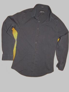 Men's S Extra Slim Fit Black Express 1MX Long Sleeve Button Up shirt